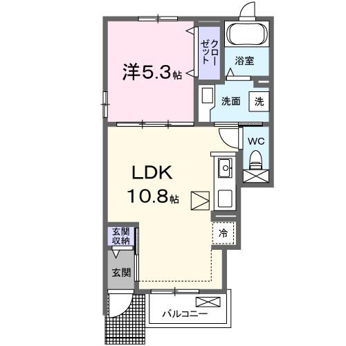 VIER STERNE(1LDK/1階)の間取り写真