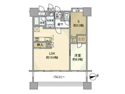 クレアメゾン青梅(1SLDK/10階)の間取り写真