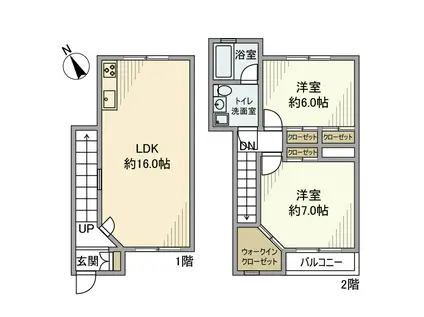 キュリアス(2LDK)の間取り写真