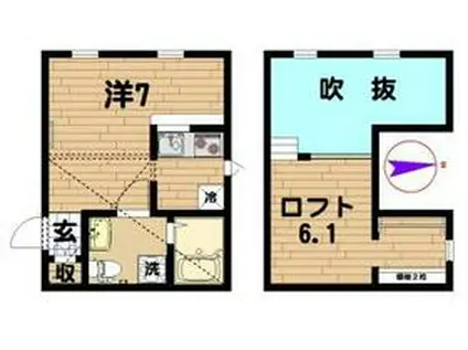 PRIMA LILIE(ワンルーム/2階)の間取り写真