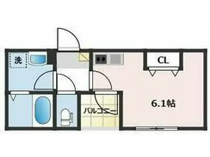 メゾンドノアール(ワンルーム/1階)の間取り写真