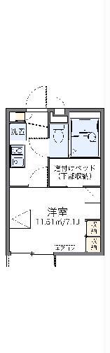 レオパレスフェアリーテールⅠ(1K/1階)の間取り写真
