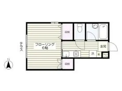 パンシオン・K(1K/1階)の間取り写真