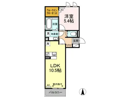 グランドソレイユII(1LDK/3階)の間取り写真