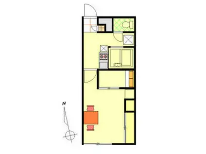 ポポラーレ(1K/2階)の間取り写真