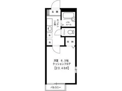 ドルチェ東高円寺(1K/2階)の間取り写真