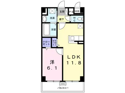 プラドヴィスタ高師台(1LDK/6階)の間取り写真