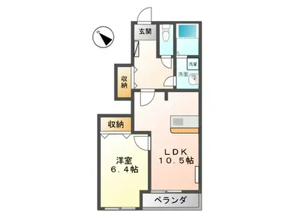 ステイブル湘南Ⅱ(1LDK/1階)の間取り写真