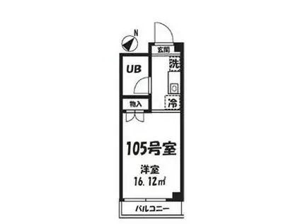 VILLA 上池台(1K/1階)の間取り写真