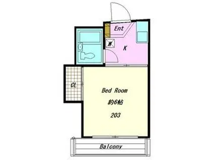 ハイツ669号館(1K/2階)の間取り写真