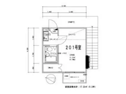 M HOUSE西新井(1K/2階)の間取り写真