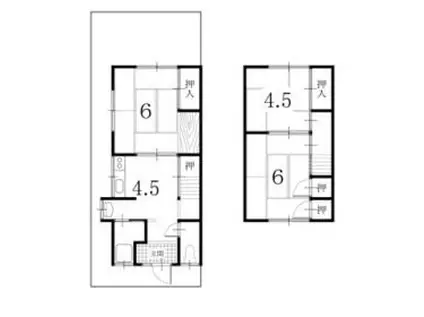阪急電鉄京都線 西向日駅 徒歩7分 2階建 築58年(3K)の間取り写真