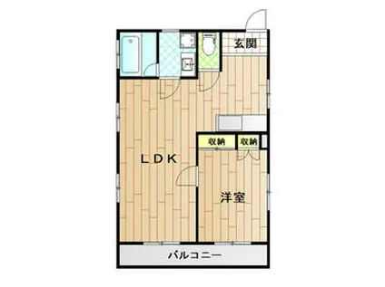上原アパート(1LDK/2階)の間取り写真