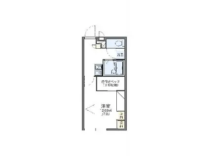 レオパレス月花園(1K/2階)の間取り写真