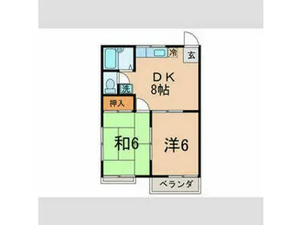 ハイツセレナ(2DK/2階)の間取り写真