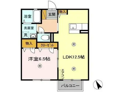 トゥール・モントⅠ(1LDK/2階)の間取り写真