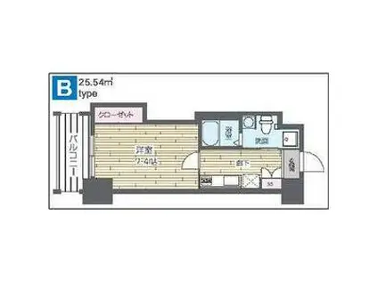 HF四条河原町レジデンス(1K/4階)の間取り写真