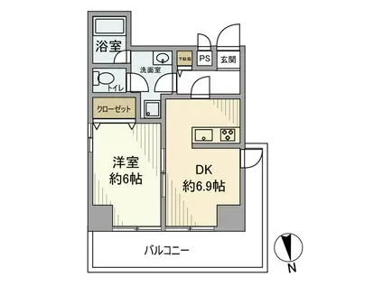 ライオンズマンション西荻窪第2(1DK/4階)の間取り写真