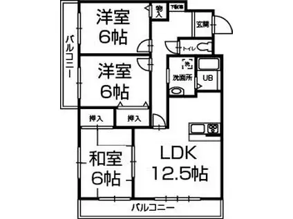 メゾンI&I(3LDK/2階)の間取り写真