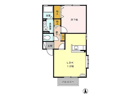 セジュール喜多G(1LDK/2階)の間取り写真