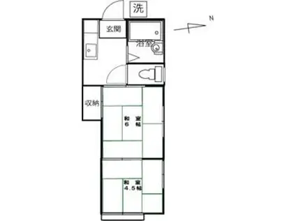 中村ハイツ(2K/1階)の間取り写真