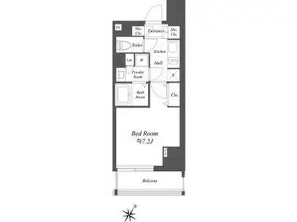 ブランシエスタ北品川(1K/3階)の間取り写真