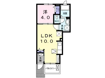 アドラブール(1LDK/1階)の間取り写真