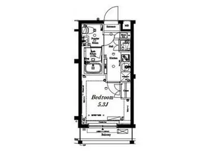 アークマーク目黒不動前 敷無し礼0.5(1K/2階)の間取り写真