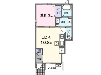 サンリットヴィラⅡ(1LDK/1階)の間取り写真