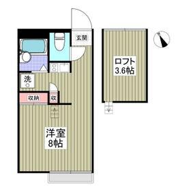 リブレス小山喜沢(ワンルーム/2階)の間取り写真