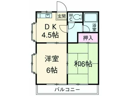 長澤ハイツ(2DK/1階)の間取り写真