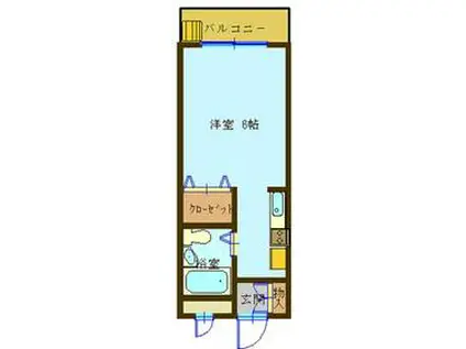 ガーデンハイツ橋本(ワンルーム/1階)の間取り写真