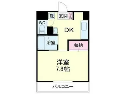 アベニュー山下(1K/2階)の間取り写真