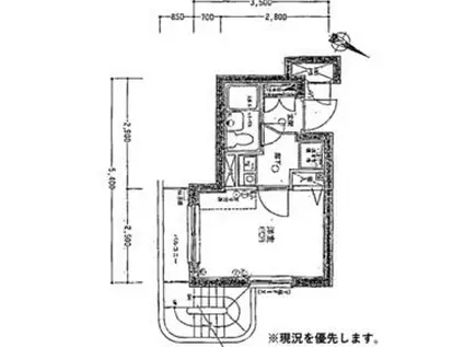 ヴァンハウス横須賀中央(1K/2階)の間取り写真