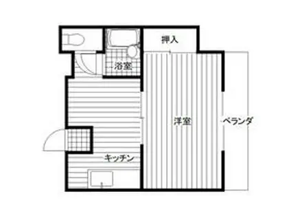 ソレイユガーデン(1K/2階)の間取り写真