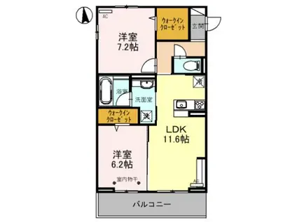 コンフォートヒル(2LDK/3階)の間取り写真