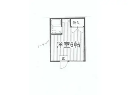 本田マンション1号棟(ワンルーム/4階)の間取り写真