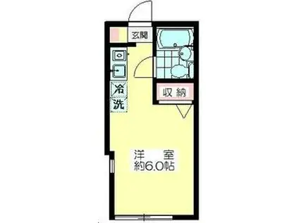 かまこもハイム(ワンルーム/1階)の間取り写真