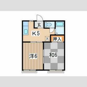 寿荘(2K/2階)の間取り写真