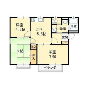 サンプレイス貝塚A棟・B棟・C棟(3DK/2階)の間取り写真