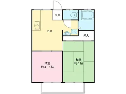 シャイニングハイツ(2DK/1階)の間取り写真
