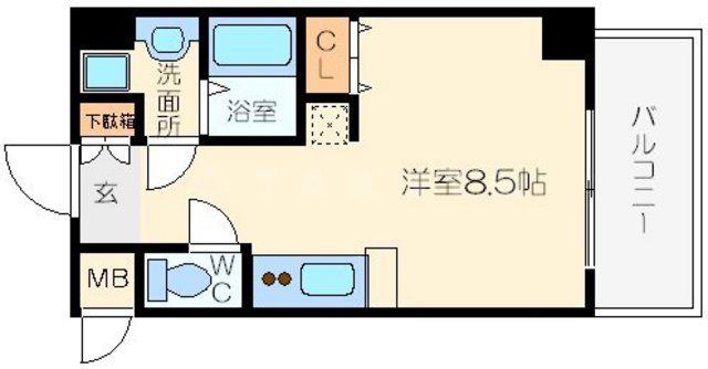 エスライズ梅田北(ワンルーム/11階)の間取り写真