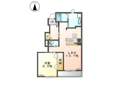 グリーンスクエアー(1LDK/1階)の間取り写真