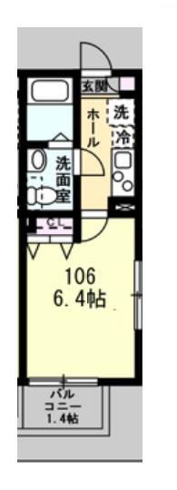 T&FレジデンスⅥ(1K/1階)の間取り写真