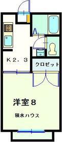プラージュ(1K/1階)の間取り写真