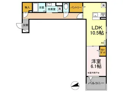 セレスティア東葛西Ⅰ(1LDK/2階)の間取り写真