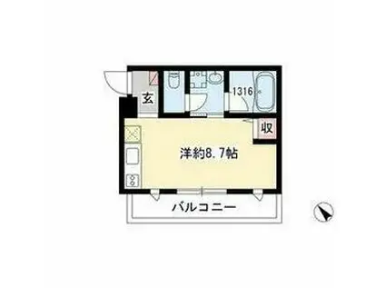 SUCCESS Ⅱ(ワンルーム/2階)の間取り写真