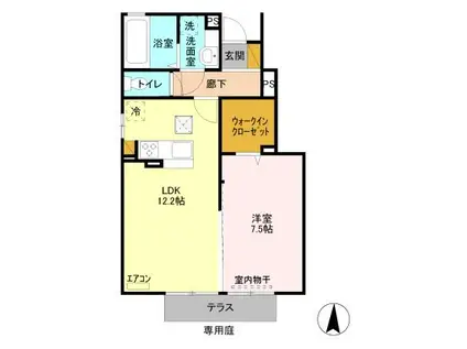 ジェントリーⅠ番館(1LDK/1階)の間取り写真