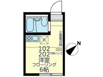 ユナイト洋光台ニールフレイザー(ワンルーム/1階)の間取り写真
