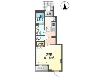 マーリエ(1K/1階)の間取り写真